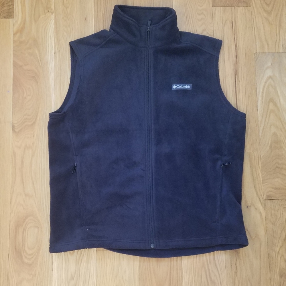 Columbia navy zip up fleece vest